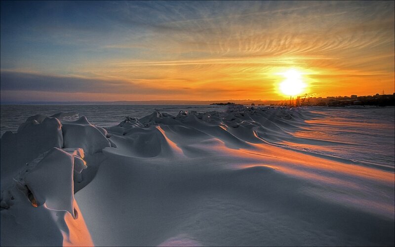 Snow-covered Shoreline