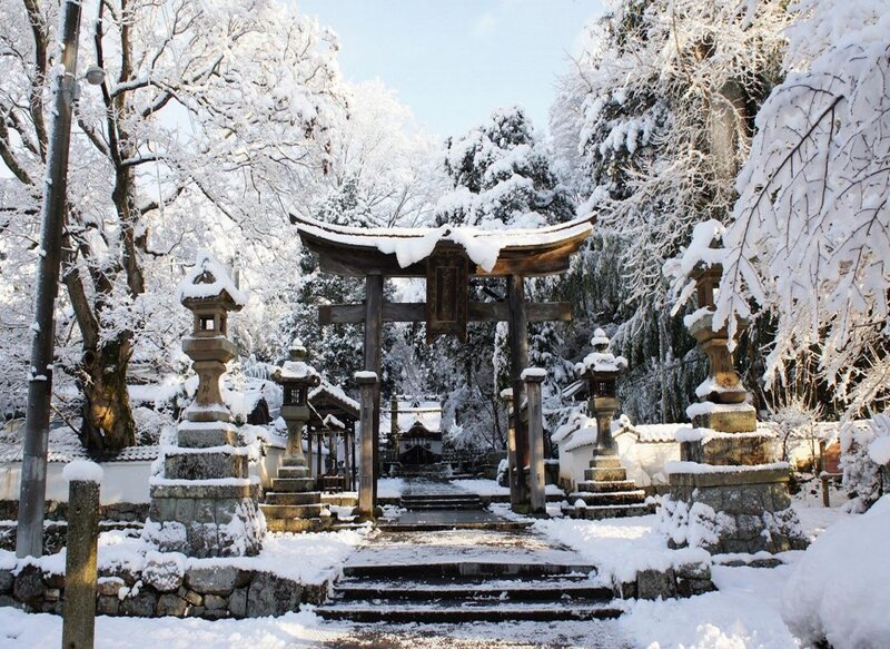 Snow-covered Shrine Gate