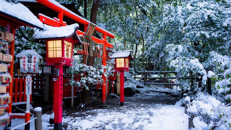 Snow-covered Shrine Torii