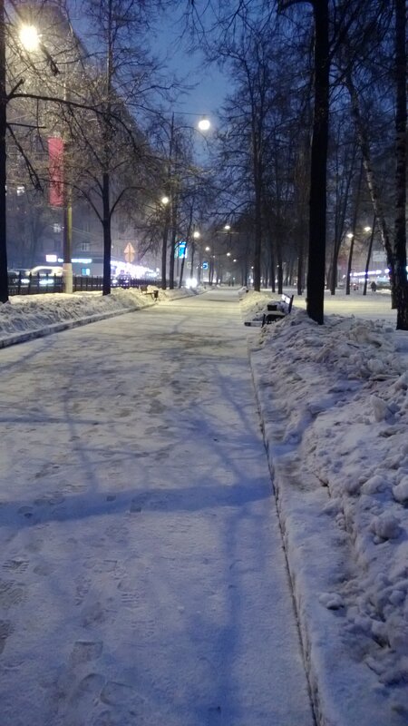 Snow-covered Sidewalk — White