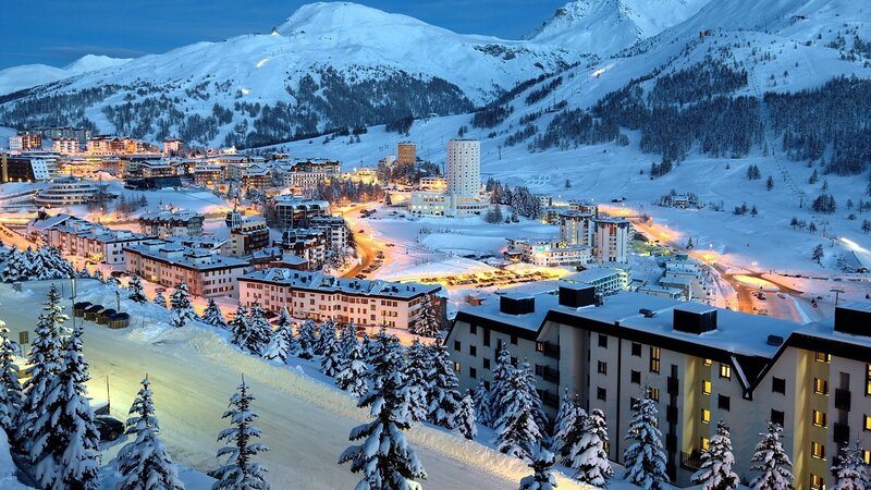 Snow-covered Ski Resort — White