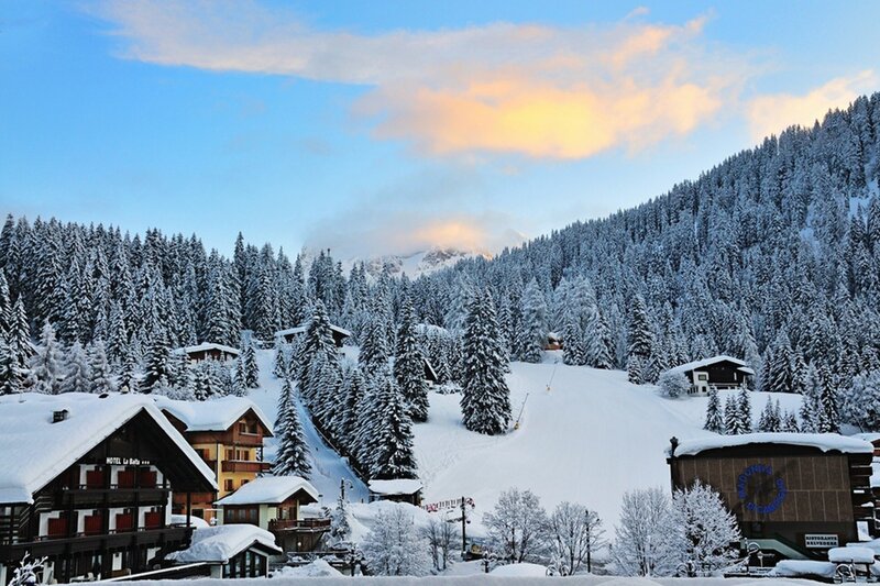 Snow-covered Ski Village