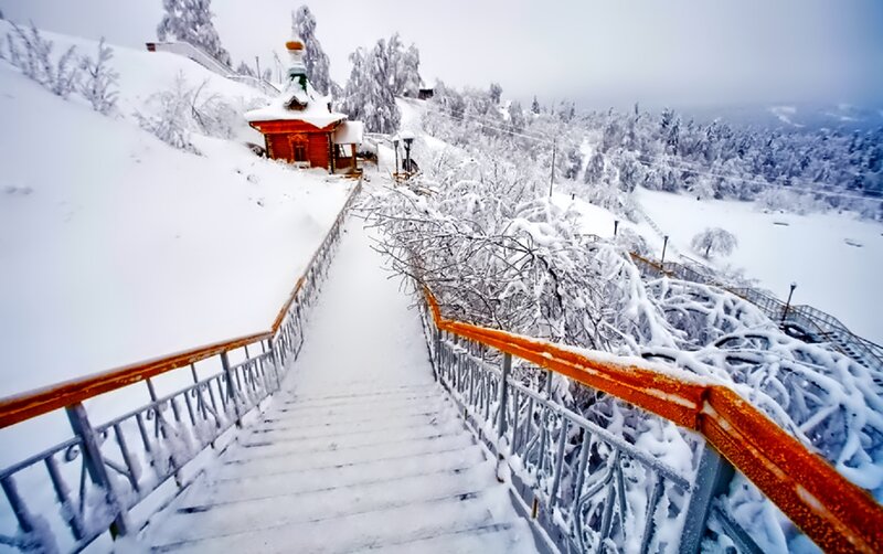 Snow-covered Staircase