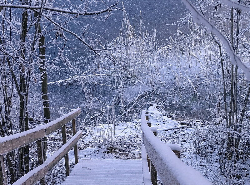 Snow-covered Steps