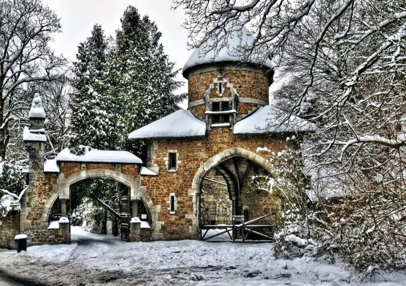 Snow-covered Stone Gate