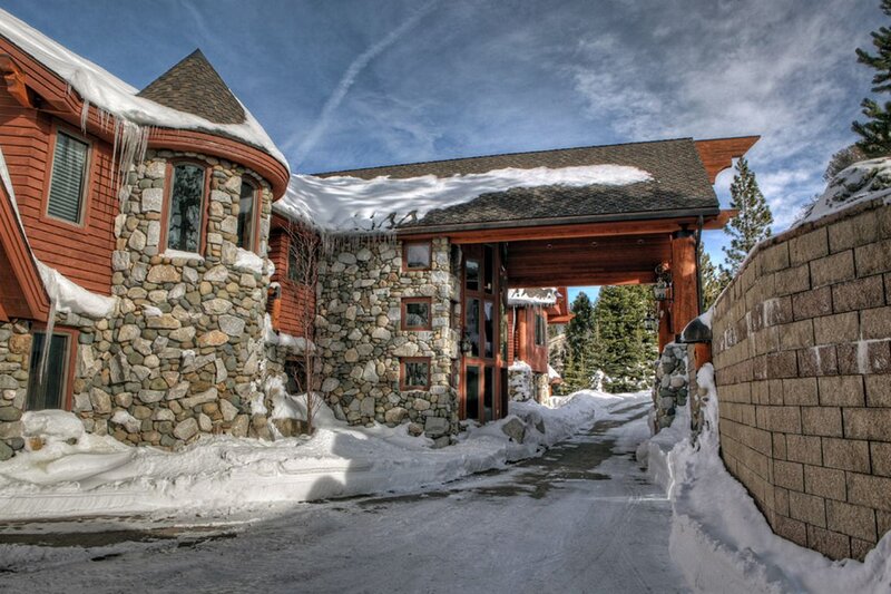 Snow-covered Stone House