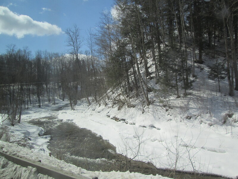 Snow-covered Stream — White, Calm, Winter, Photograph