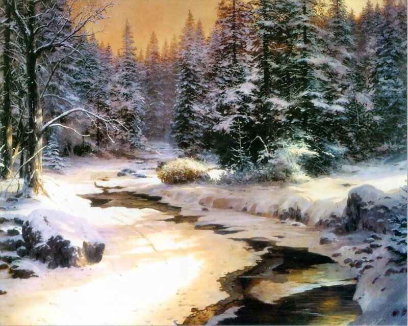Snow-covered Stream — White