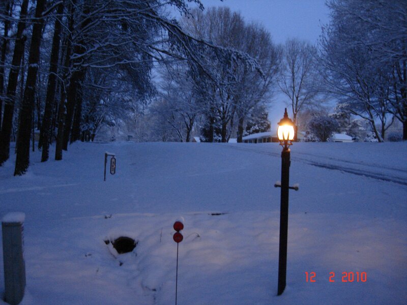 Snow-covered Street at Dusk — White