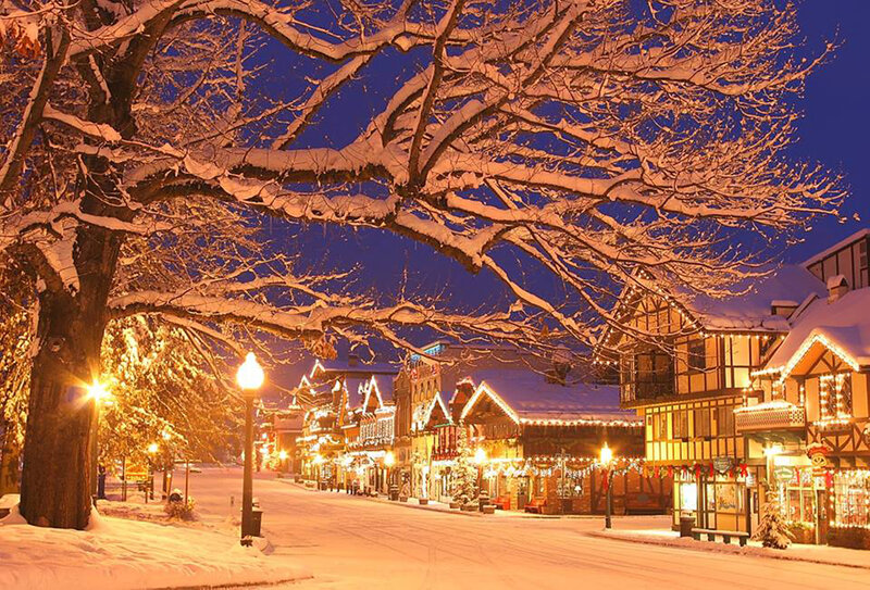 Snow-covered Street at Night — White, Peaceful