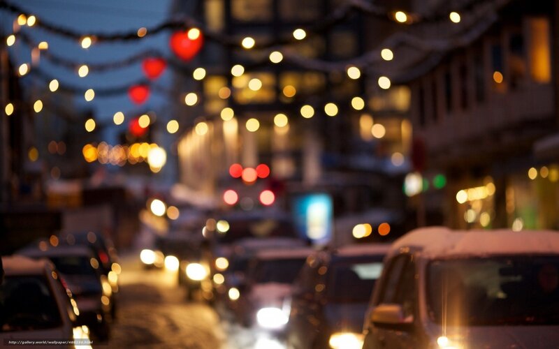 Snow-covered Street at Night — Yellow, Calm