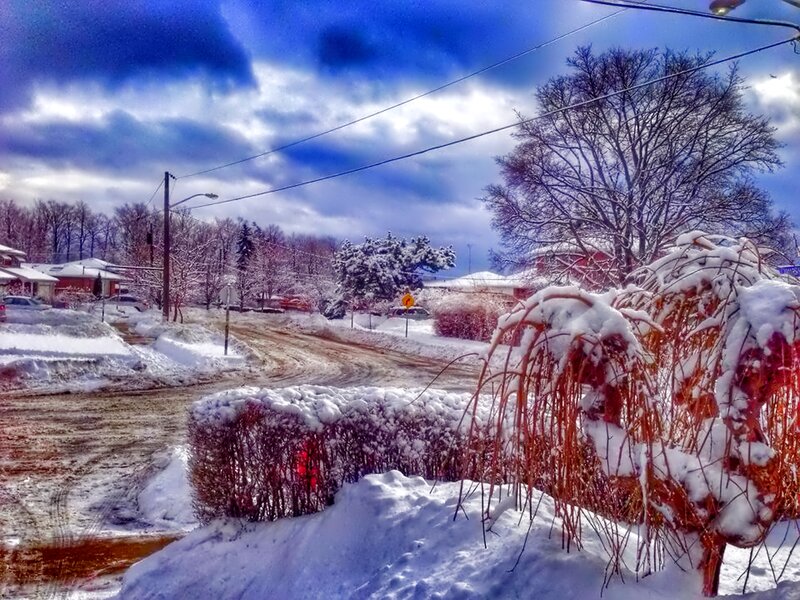 Snow-covered Street — Blue