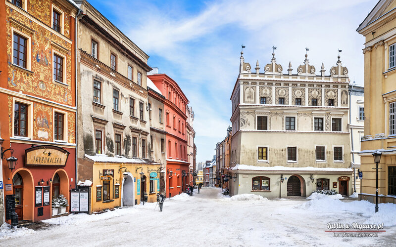 Snow-covered Street in Lublin