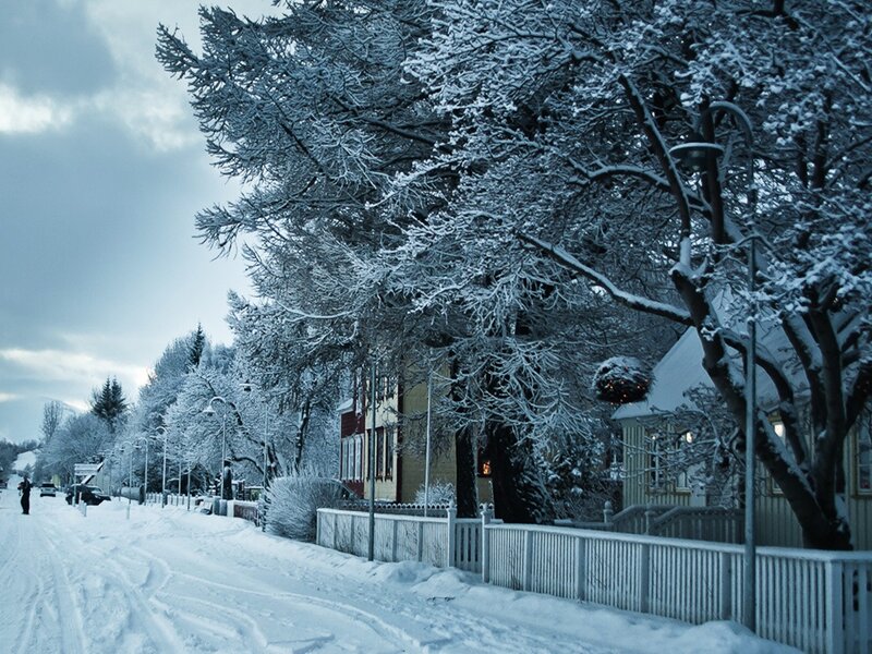 Snow-covered Street — White, Cold