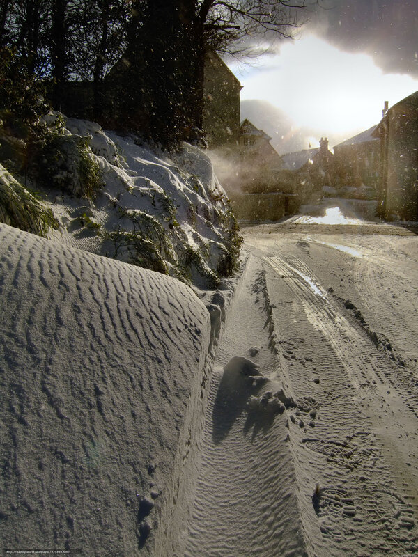 Snow-covered Street — White, Dramatic