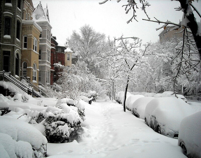 Snow-covered Street — White