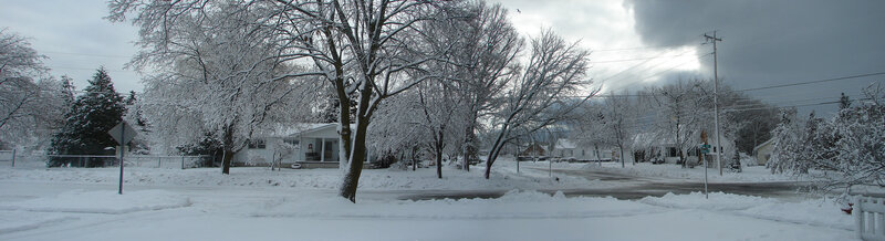 snow-covered suburban street