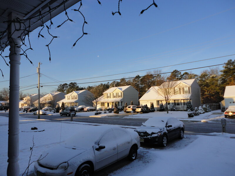 Snow-covered Suburban Street — White