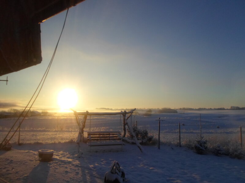 Snow-covered Swing Set