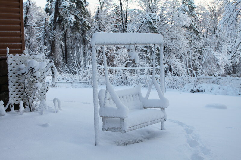 Snow-covered Swing — White
