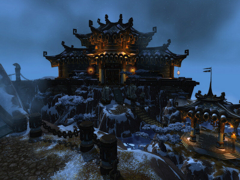 Snow-covered Temple — Blue
