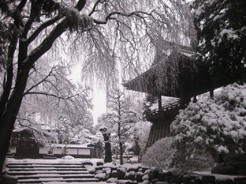 Snow-covered Temple Garden