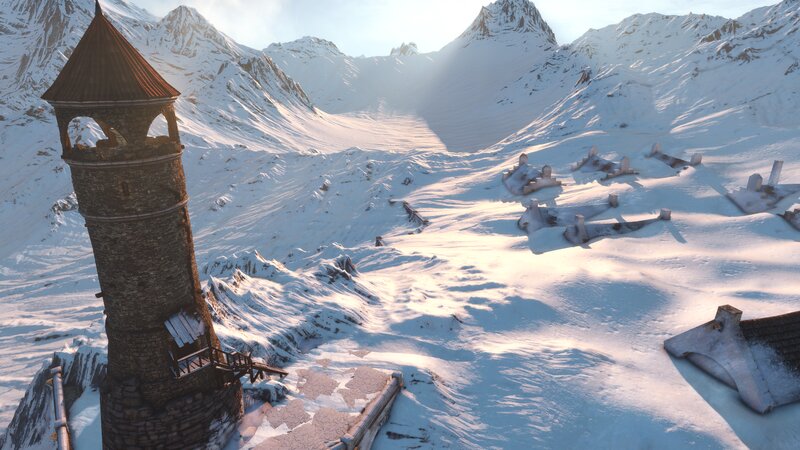 Snow-covered Tower Ruins