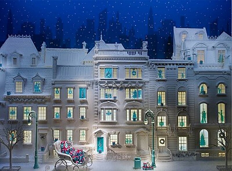 Snow-covered Town Scene — White