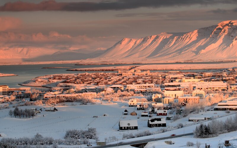 Snow-covered Town — White, Serene