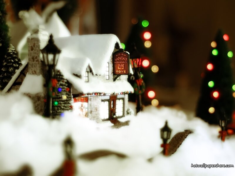 Snow-covered Toy Shop — White, Festive