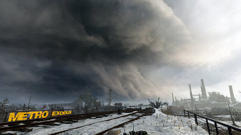 Snow-covered Train Tracks — Gray, Apocalyptic