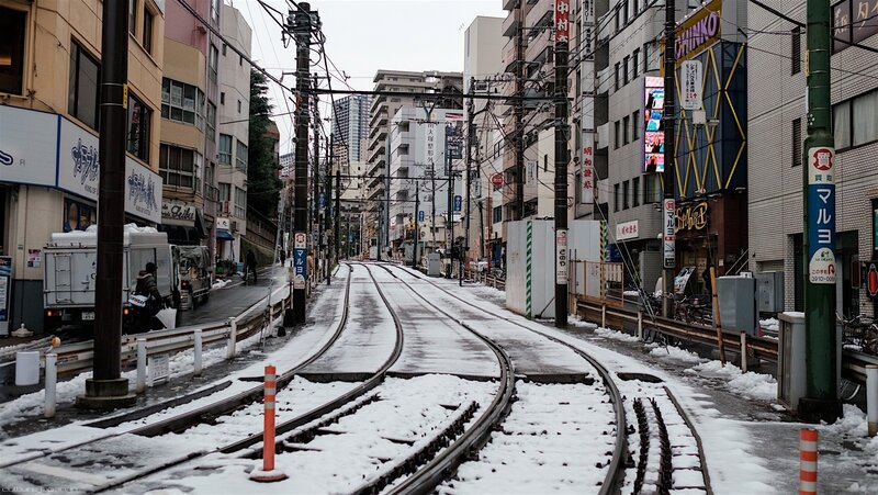 Snow-covered Tram Tracks