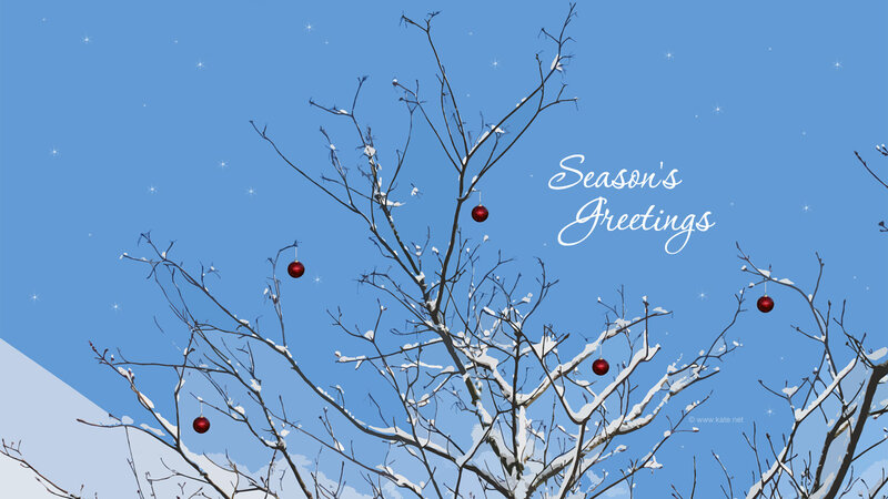 Snow-covered Tree Branches — Blue, Peaceful
