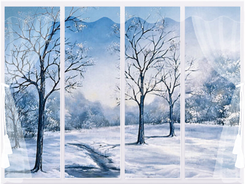 Snow-covered Trees — Blue, Serene