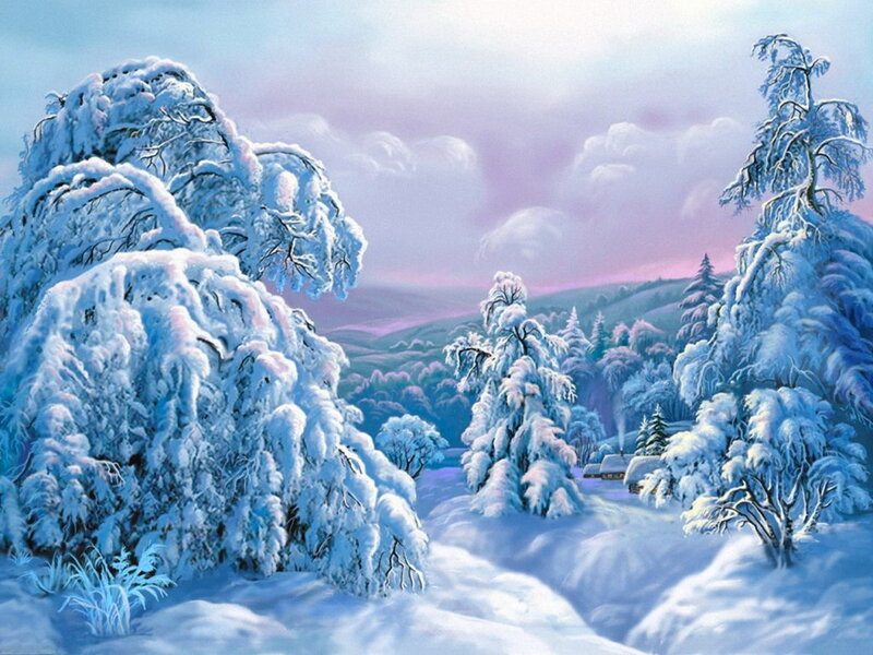 Snow-covered Trees Landscape