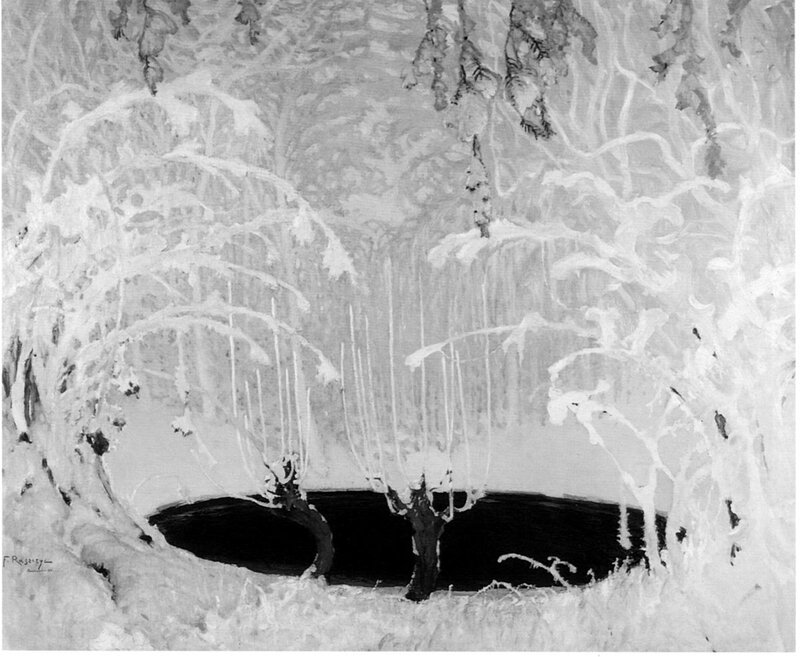 Snow-covered Trees — White, Cold, Winter, Painting
