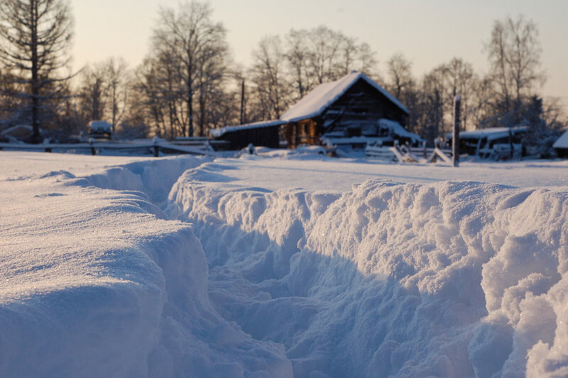 Snow-covered Trench