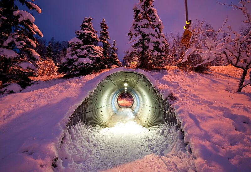 Snow-covered Tunnel — Purple