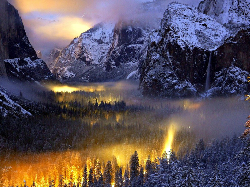 Snow-covered Valley at Dawn
