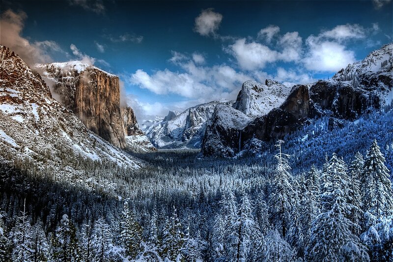 Snow-covered Valley — Blue, Dramatic