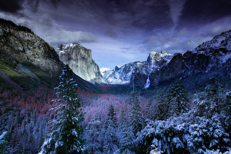 Snow-covered Valley — Blue, Dramatic, Winter