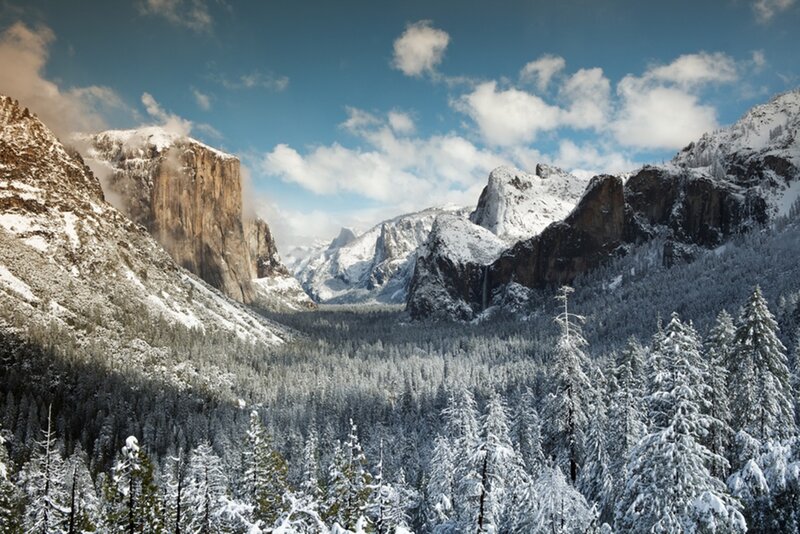 Snow-covered Valley — Blue, Serene