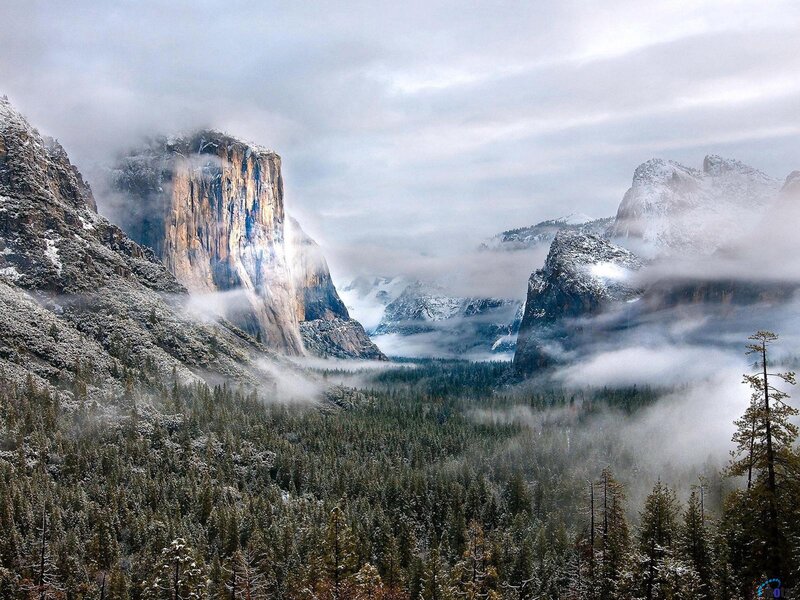 Snow-covered Valley — Gray, Misty