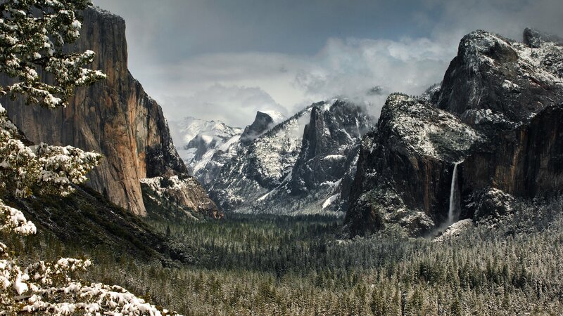 Snow-covered Valley — Green, Dramatic, Winter