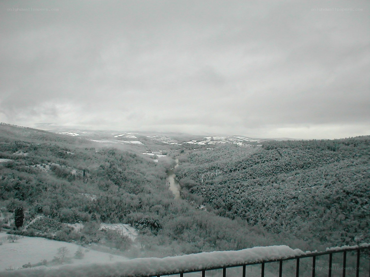 snow-covered valley landscape