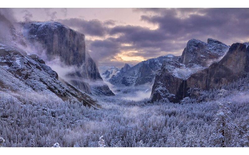 Snow-covered Valley — Purple, Dramatic, Winter