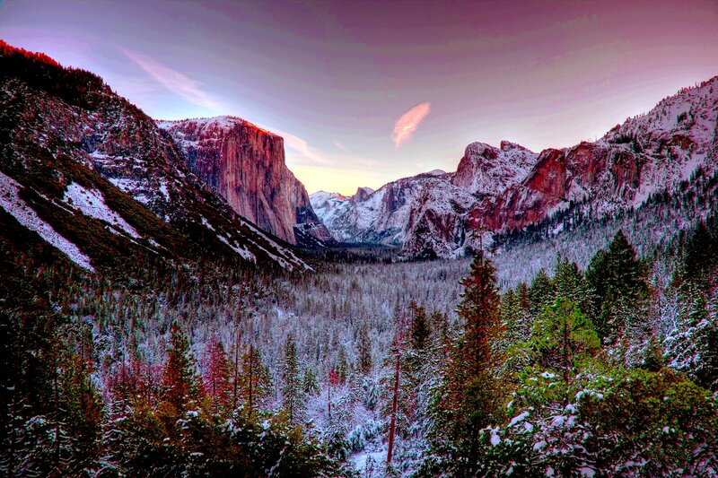 Snow-covered Valley — Purple, Serene