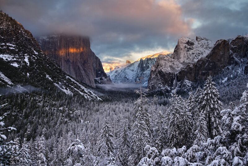 Snow-covered Valley — White, Dramatic, Winter, Photograph
