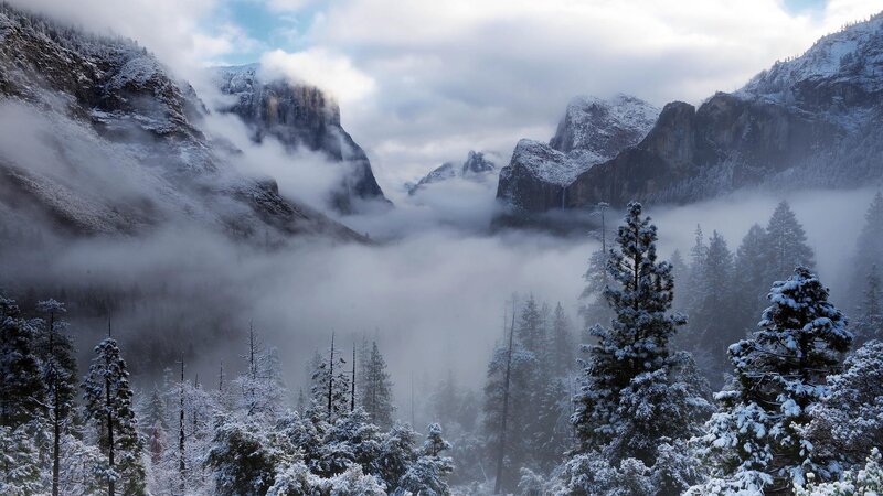 Snow-covered Valley — White, Misty