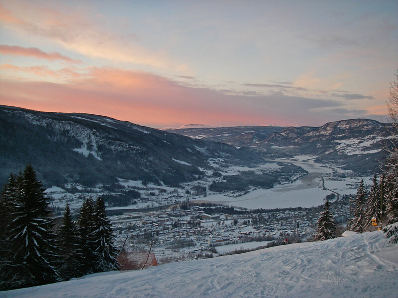 Snow-covered Valley — White, Serene, Sunset